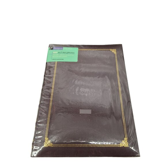 Thompson Brown Photo Album For 300 4"x6" Or 4"x12" Photos Acid-Free Slip-In Pock - Picture 1 of 6